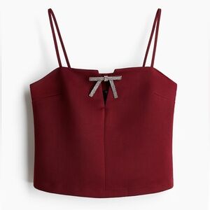 H&M Burgundy Camisole with Bow Detail